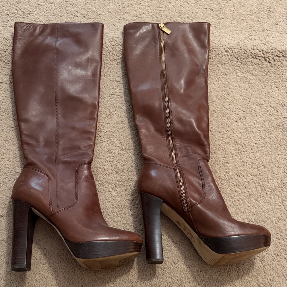 Michael Kors Brown Leather Heeled Boots